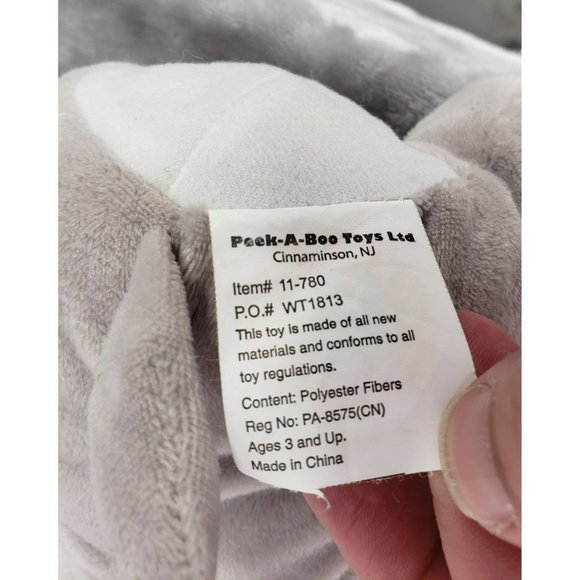 Peek A Boo Toys Dog Wolf Coyote Puppy Gray 11" Plush Stuffed Animal Toy - Picture 5 of 7